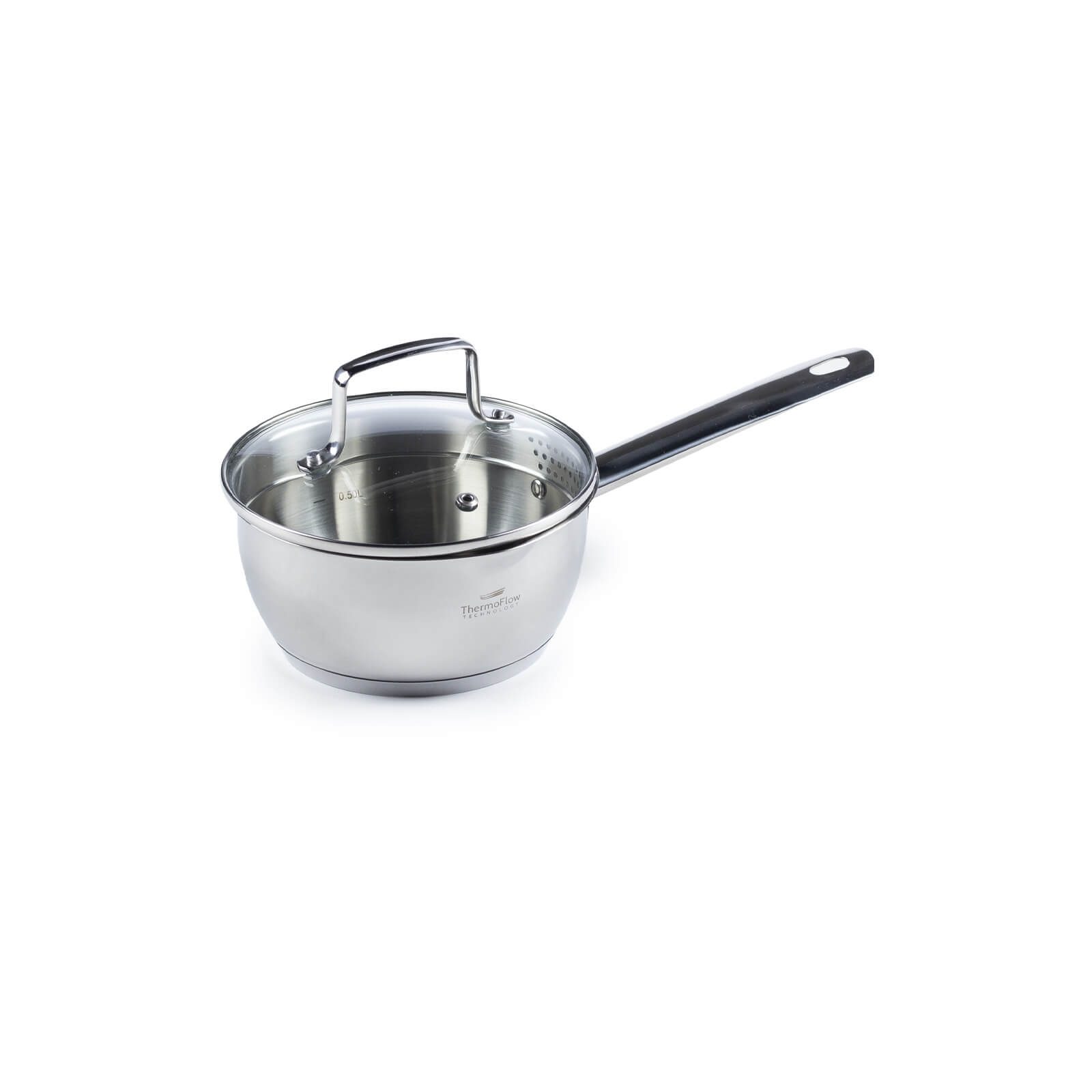 Rosmarino rozsdamentes acél lábas üvegfedővel Pour&Cook II – 1,2 L, 16 cm