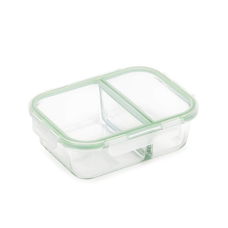 Téglalap alakú üveg tepsi fedéllel és rekesszel Rosmarino Bake&Go – 1300 ml