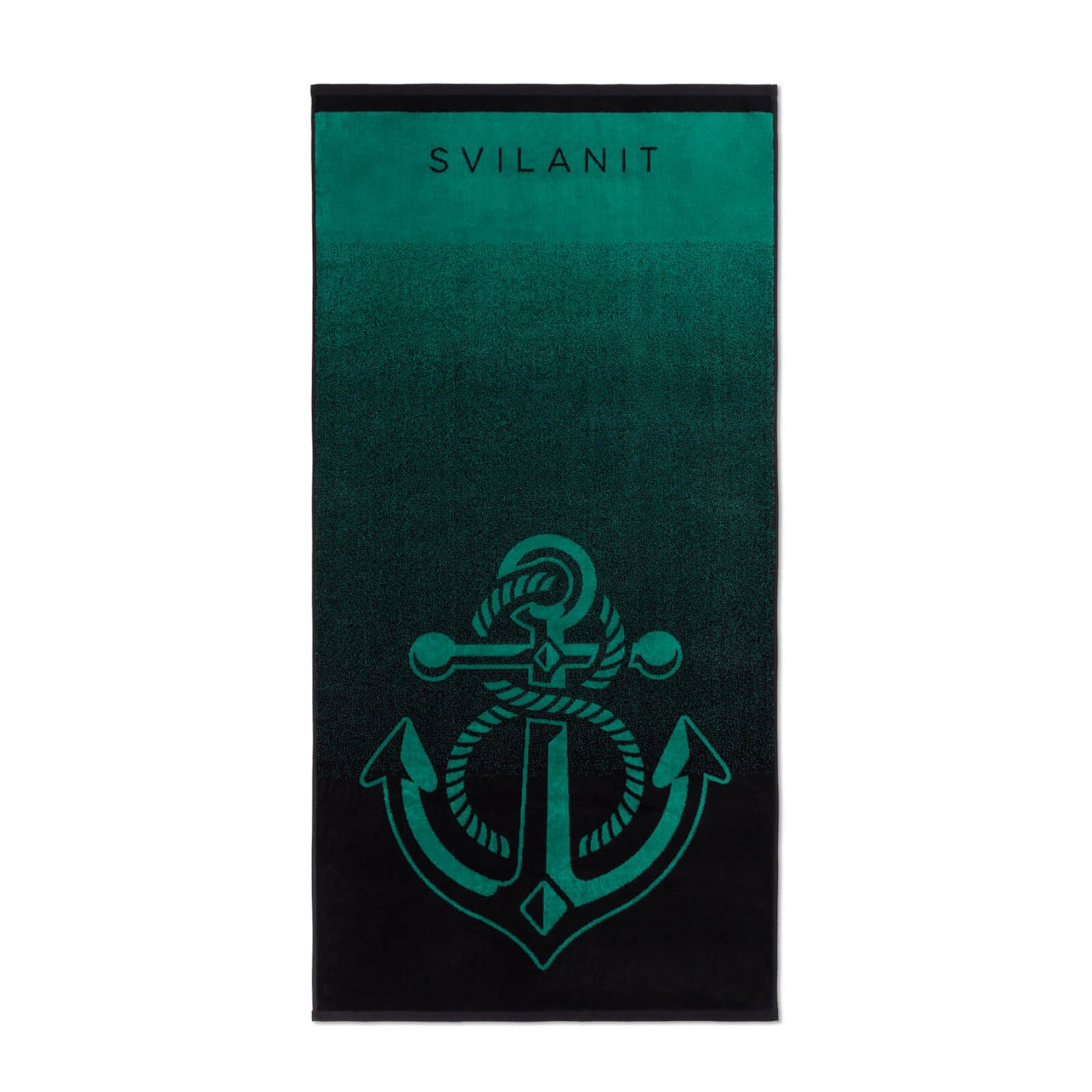 Strandtörölköző Green Anchor, 80 x 160 cm