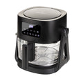 Megfordítható üveg forrólevegős fritőz 3 az 1-ben Rosmarino Airfryer Rotate&Grill 360° – 4.5 L + 2.5 L