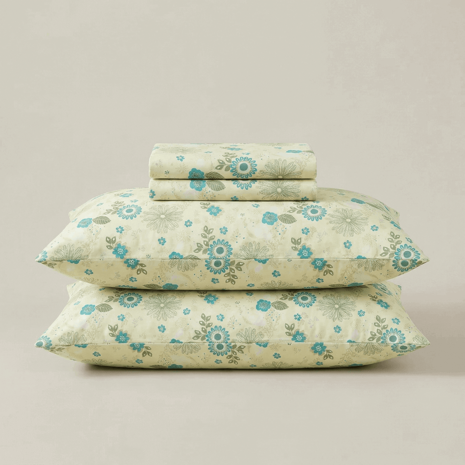 Pamut-szatén ágyneműhuzat Floral Head