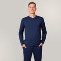 Svilanit férfi pizsama hosszú Lennox V – Imperial Blue