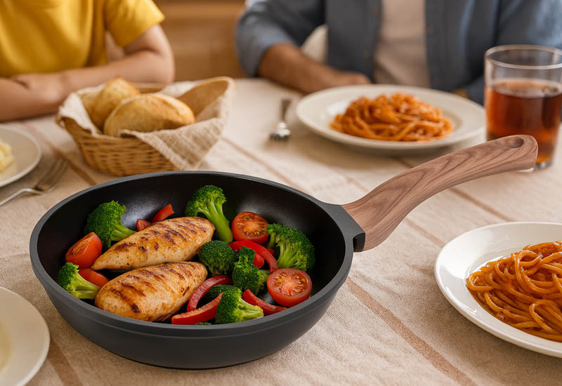 Kiválasztott, kiváló minőségű anyagok a gyors főzéshez és a hosszú élettartam érdekében.