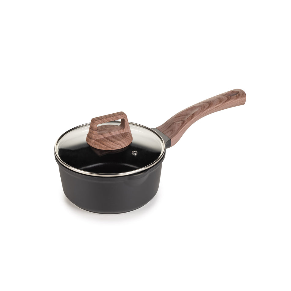 Nyeles lábas fedővel Rosmarino Black Line II – 18 cm