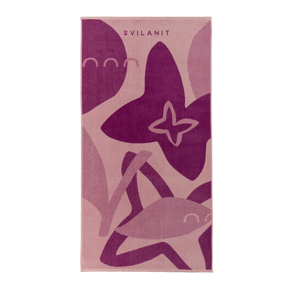 Svilanit prémium strandtörölköző Fuchsia, 80 x 160 cm