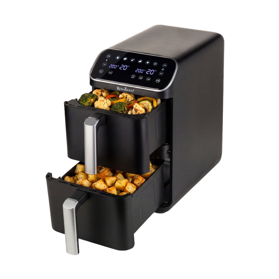 Forrólevegős sütő dupla Rosmarino Airfryer Tower 2.0 DuoStack – 9,4 L