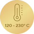 Hőmérséklet-tartomány 120–230 °C2